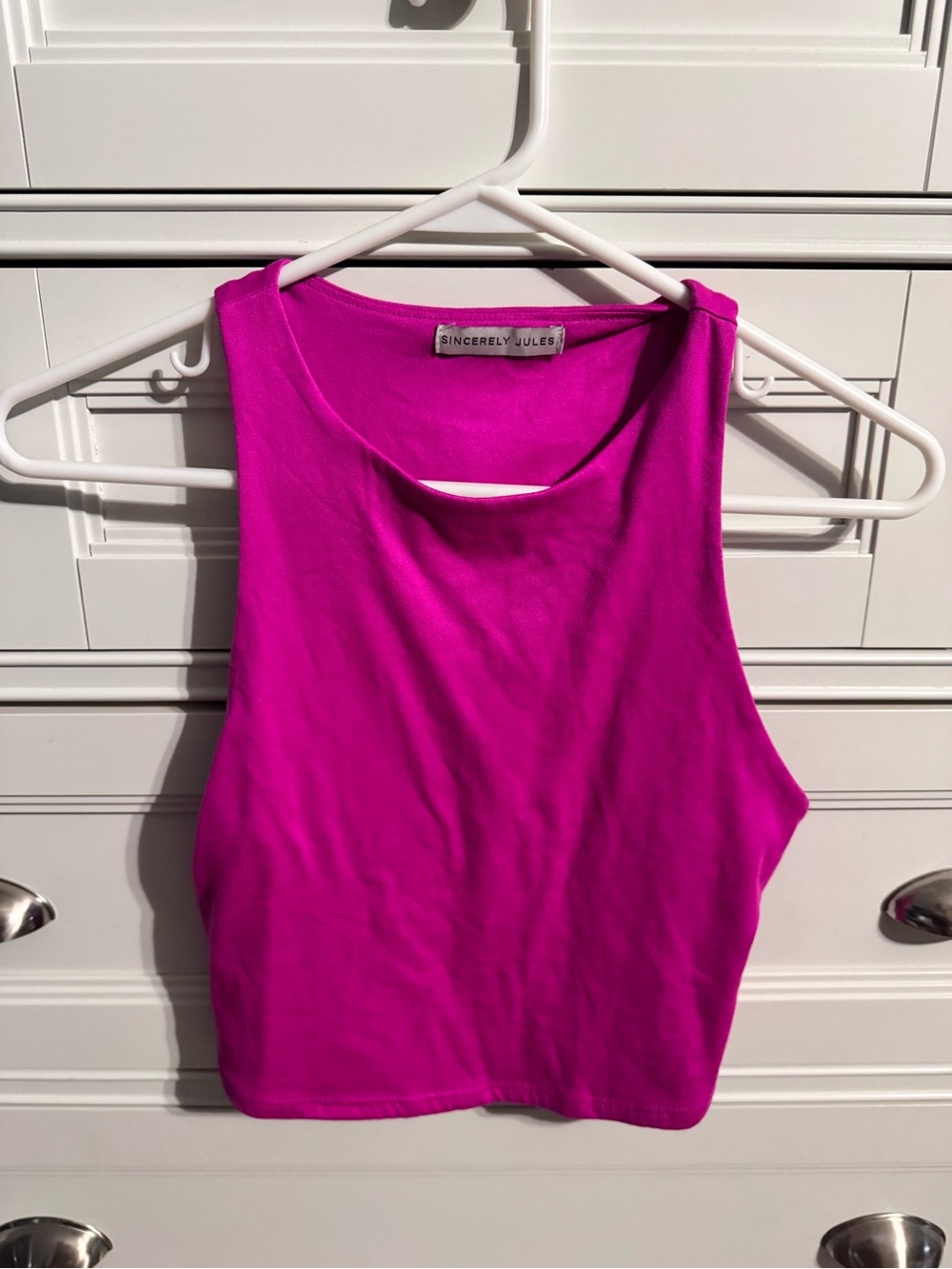Sincerely Jules Bold Fuchsia Cropped Tank